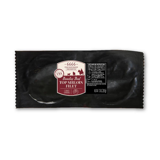 reserve top sirloin packaging label